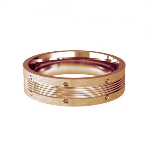 Patterned Designer Rose Gold Wedding Ring - Vicino